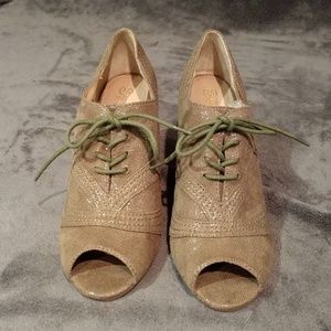 SOLD ! Seychelles Peep-Toe Oxford Pump, Taupe, 8.5